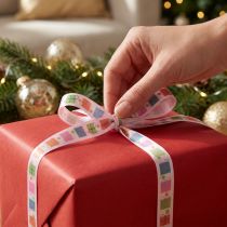 Article Ruban cadeau avec ruban pour colis Noël 15 mm 18 m