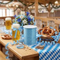 Article Ruban décoratif frisé, bleu et blanc Oktoberfest, 10 mm, 250 m