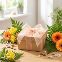 Article Ruban d'organza, ruban de mousseline, orange jungle, 40 mm, 15 m