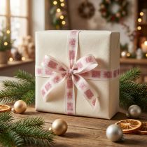 Article Ruban de Noël Ruban rose Noël 25mm 18m