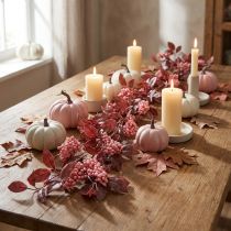 Article Guirlande de feuilles décoration d'automne cintre décoratif en rose 125cm