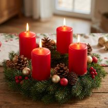 Article Bougie pilier 120/80 rouge 6pcs