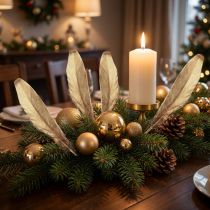 Article Plumes décoratives plumes de décoration de Noël dorées 15-20cm 12 pcs
