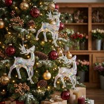 Article Décoration renne Décorations de Noël irisées H12cm 3pcs