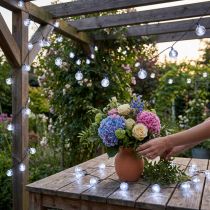 Article Guirlande lumineuse boule cerise extérieur blanc froid 60 LED 900cm