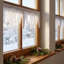 Article Guirlande de glaçons en polaire de neige pour décoration de fenêtre 15 × 180 cm 2 pièces