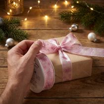 Article Ruban cadeau étoiles Ruban de Noël rose 25 mm 20 m
