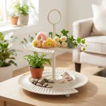 Article Présentoir à étages vintage pour une décoration élégante dans le salon ou sur un rebord de fenêtre, 39 cm