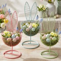 Article Lapin en fil de fer ajouré, objet décoratif idéal pour le printemps et Pâques, 16 cm, lot de 3.