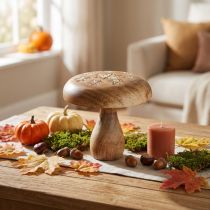 Article Décoration champignon en bois décoration bois champignon décoration automne naturel Ø15cm H14,5cm