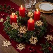 Article Poinsettias étoiles décoration de Noël métal Ø6cm 36 pcs