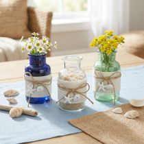 Article Vases bouteille Déco marine avec feutre Lot de 3 H12,5cm