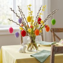 Article Oeufs décoratifs floqués colorés 4cm 18 pcs