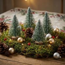Article Mini sapins forêt d'hiver enneigée Ø5cm H8cm 12 pcs