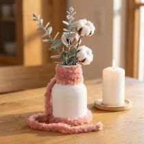 Article Cordon en fausse fourrure cordon rose cordon décoratif en fourrure artificielle 50g 30m
