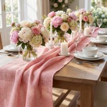 Article Chemin de table en jute rose, 50 cm x 910 cm