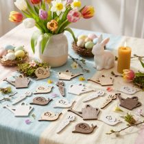 Article Décoration de jardin en bois 4cm - 6cm naturel 72 pcs