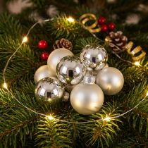 Article Boule de Noël Ø4cm argent brillant/mat 24 pcs