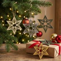 Article Étoiles en bois Décoration de Noël étoiles de décoration en bois vert 8cm 16 pcs