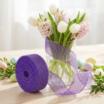 Article Ruban de jute violet, 5 cm de large, 40 m de long
