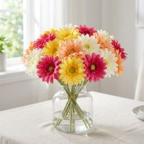 Article Bouquet de gerberas artificiels pour une décoration fraîche et facile d'entretien, 47 cm, 32 pièces