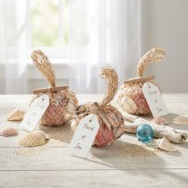 Article Mélange de coquillages décoratifs maritimes en filet, colorés, 3,5-6 cm, 300 g × 3 pièces