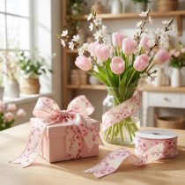 Article Ruban cadeau ruban en tissu fleurs de cerisier Hanami 40mm 20m