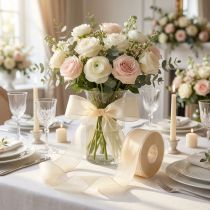 Article Ruban organza avec lisière 4.0cm 50m crème