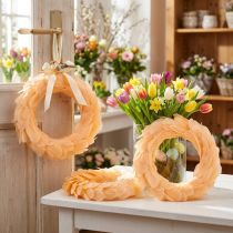 Article Couronne de printemps couronne orange à suspendre couronne de porte Ø20cm 3pcs