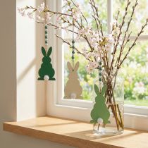 Article Lapins de Pâques à suspendre, décoration printanière, pendentif, lapins décoratifs vert, blanc 3 pièces