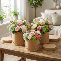 Article Coffret cadeau jardinière ronde beige Ø12.5/14.5/16.5cm lot de 3