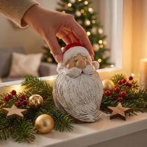 Article Figurine Père Noël Père Noël Rouge, Blanc Polyrésine 15cm