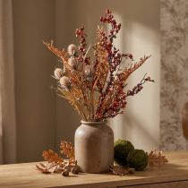 Article Plantes artificielles décoration d'automne chardons baies fougère bouquet 65cm