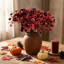 Article Gypsophile artificielle rouge fleurs artificielles automne 29.5cm 18pcs