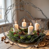 Article Guirlande de Perles Grises 275 cm Décoration de Noël