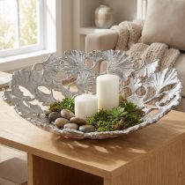 Article Bol décoratif argenté Gingko bol métal Ø43cm H11cm