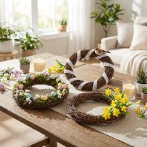 Article Couronnes de vigne naturelles Ø10cm, lot de 20 - décoration rustique pour table et fenêtre