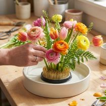 Article Pique-fleurs Kenzan rond Laiton et métal argenté Ø60mm