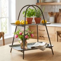 Article Présentoir à gâteaux plateau décoratif vintage étagère de table métal H47cm