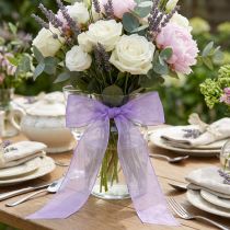 Article Ruban en mousseline, ruban en organza, ruban décoratif en organza violet 40 mm 20 m