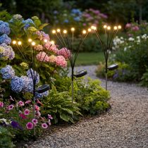 Article Lampes solaires LED d'extérieur sur bâton, blanc chaud, 70 cm, lot de 3