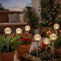 Article Lampes solaires de jardin à piquet pour balcon, Ø6 cm H36 cm, lot de 6