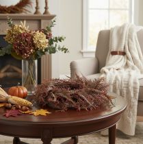Article Couronne artificielle avec branches de fougère, décoration d'automne, 35 cm
