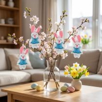Article Suspension lapin 5,5 cm bleu 9 p.