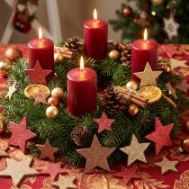 Article Décoration de table étoiles bois Noël 3 couleurs Ø3–5cm 48 pcs