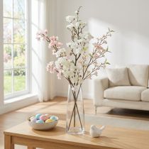 Article Branche de cerisier blanc décoration de printemps artificielle branche décorative 110cm