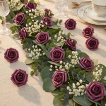 Article Rose en mousse Ø3,5cm mauve 48 pcs