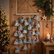 Article Calendrier de l’Avent à remplir – 24 sachets en tissu avec suspension (H 110 cm)