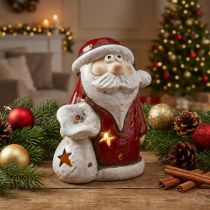 Article Photophore déco Père Noël Christmas H15cm