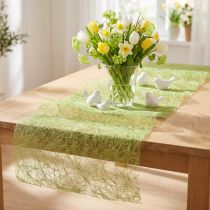 Article Chemin de table décoratif non tissé Sizoweb, vert gazon, 30 cm de large, 5 m de long